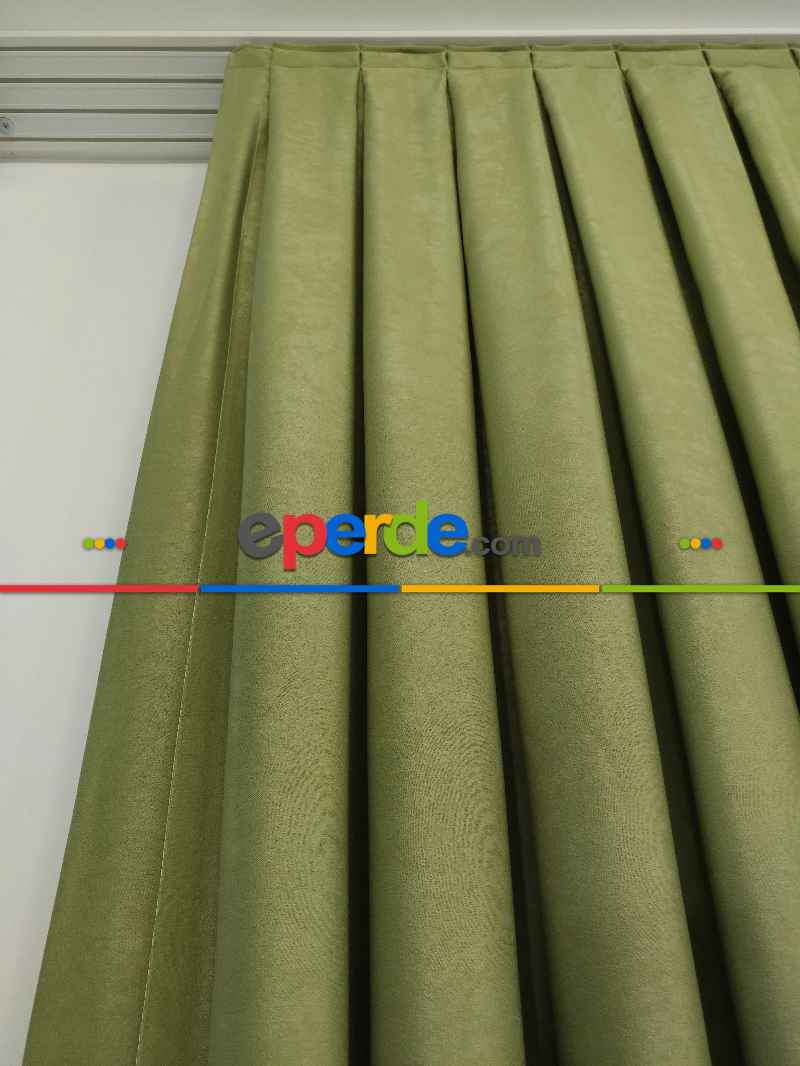 Salon - Soft Fon Perde Su Yeşili Dökümlü En - Su Yeşili