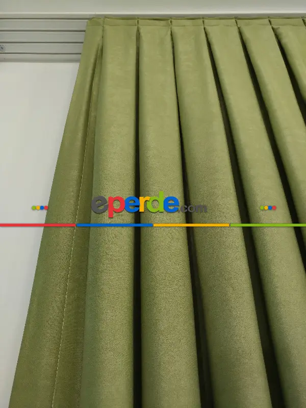 Salon - Soft Fon Perde Su Yeşili Dökümlü En - Su Yeşili