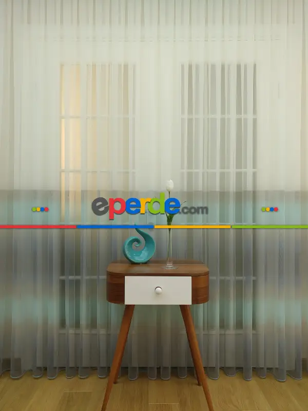 Salon Tül Perde - 1.kalite Degrade Renk Geçişli Şantuk Keten Tül Perde Perdesi 2021- Gri-Füme-Antrasit