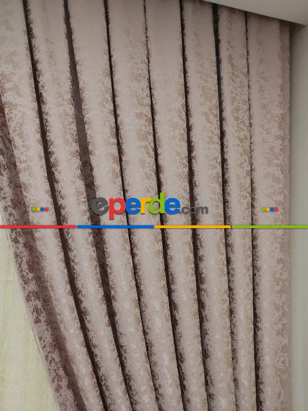 Pudra Rengi Duz Jakar Fon Perde (150)- Pudra