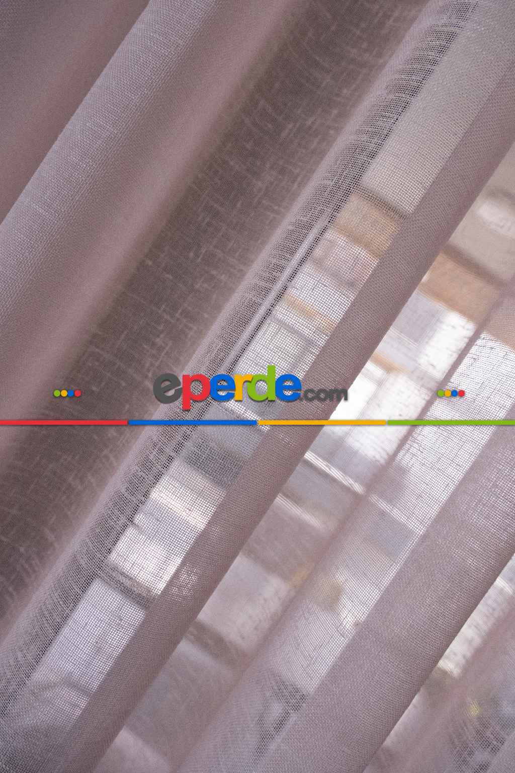 Çocuk Odası - Naturel Keten Tül - Pudra Pembe