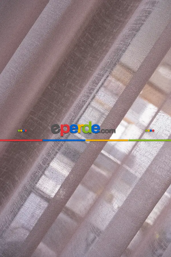 Çocuk Odası - Naturel Keten Tül - Pudra Pembe