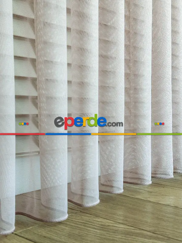 Kız Çocuk Odası Tül Perde -  Gül Pembe Grek Zemin Düz Tül Perde - Kurşunlu