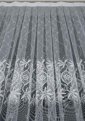 Brode Yoğun İşlemeli Tül Perde Çok Dökümlü - Ütü İstemez - İtinalı Dikiş