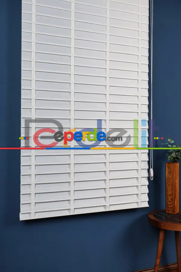 Beyaz 50mm Silüet Kumaş Jaluzi Perde