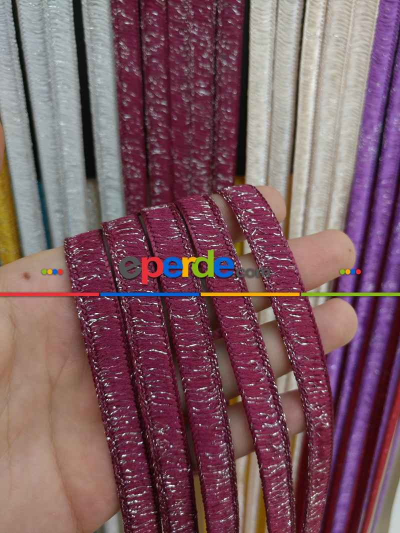 Bordo Rengi İp Perde İpek Duble Serisi- Bordo-gümüş