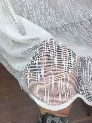 Özel Örme Dokulu Tül Perde 100% Orjinal Ürün- Ekru