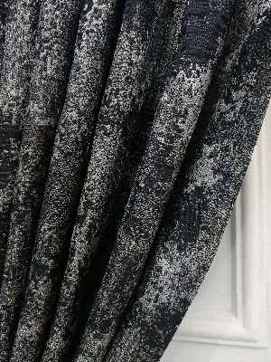 Jakar Desenli Fon Perde- Lacivert Gri