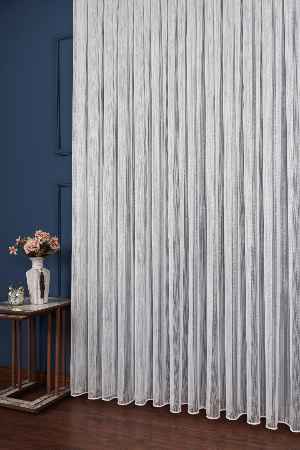 Zümrüt Gümüş Simli Düz Tül Perde