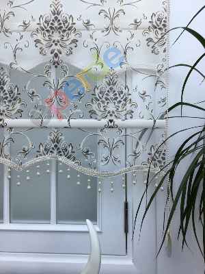 Damask Desen Çiftli Sistem Stor Perde 65891145- Kahve Koyu
