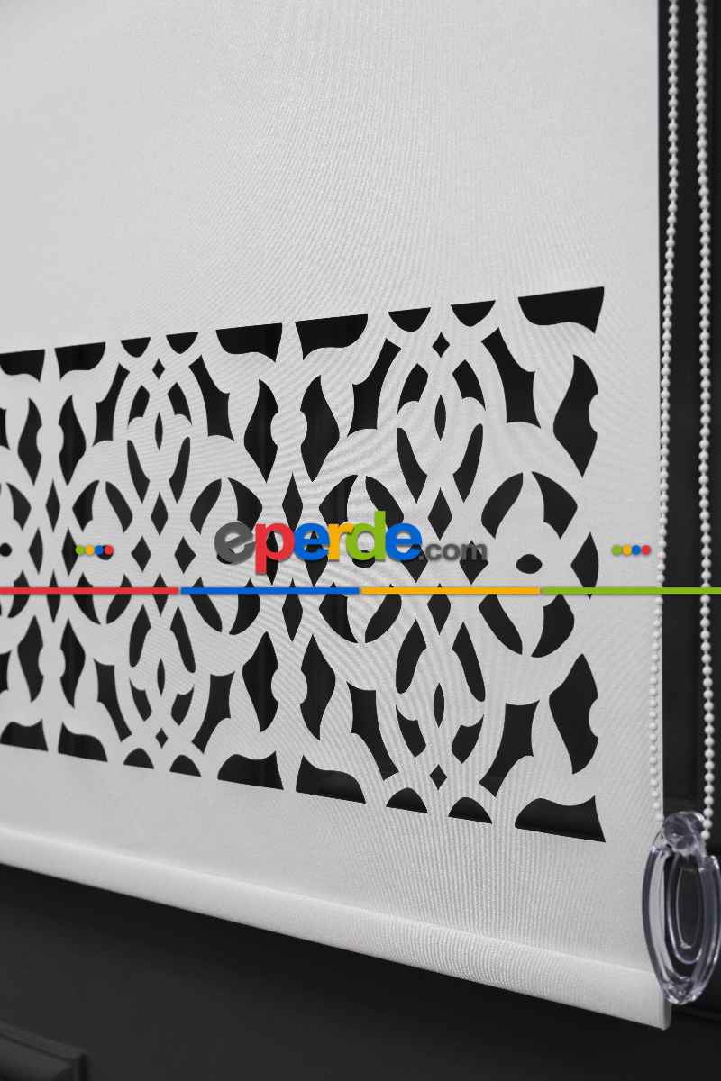 Yatak Odası - Ekru Renk Lazer Kesim Mat Stor Perde (ister Düz - İster Lazer Kesimli Satın Alın)