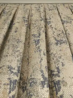 Antrasit Gri Bej Tonlarında Desenli Jakar Fon Perde En 150 Cm