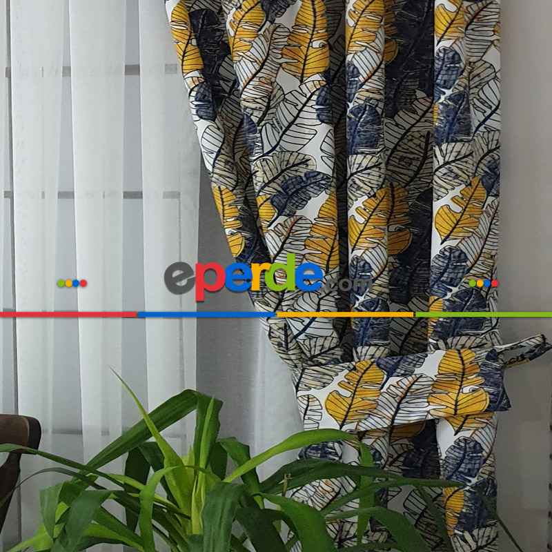 Mutfak Fon Perde Baskılı Evm737- Siyah