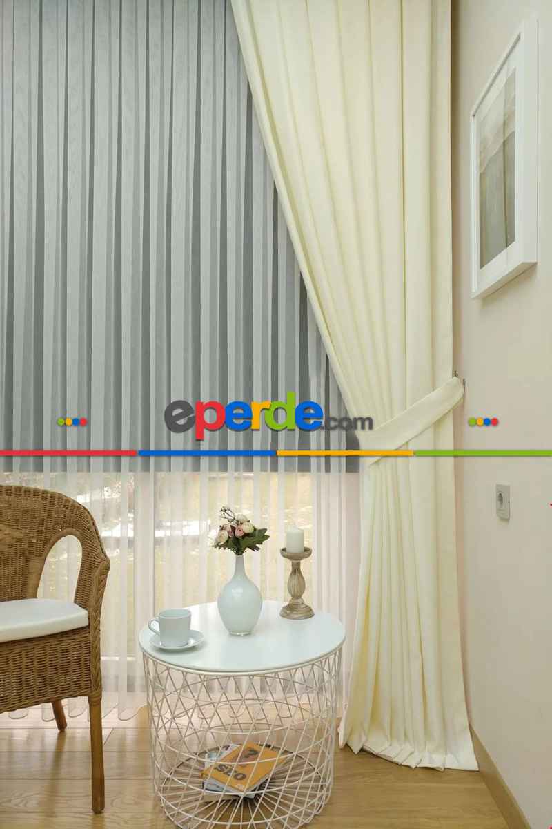 Soft Fon Perde Bej Kumaş Kanat Yan Perde- Bej