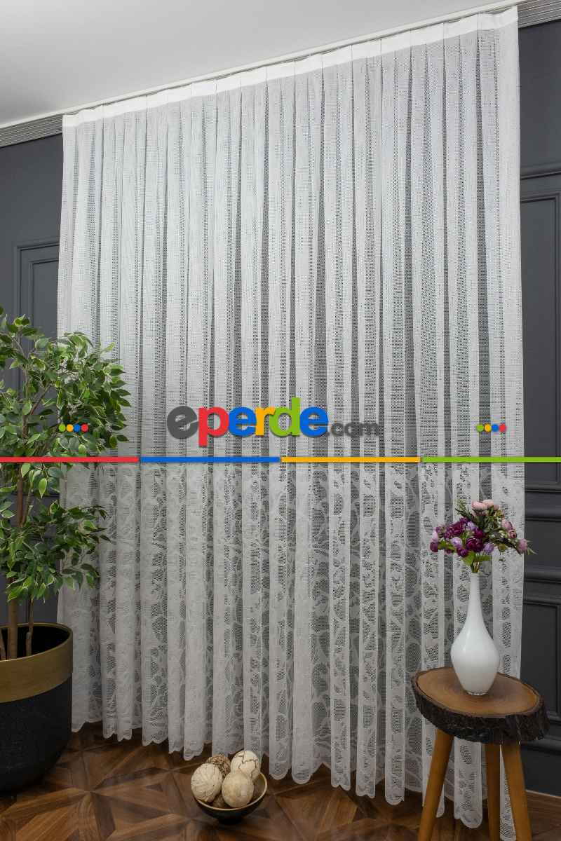 Eteği Spor Desenli Örme Tül - Ekru Açık Krem Renk - Yüksek Kalite