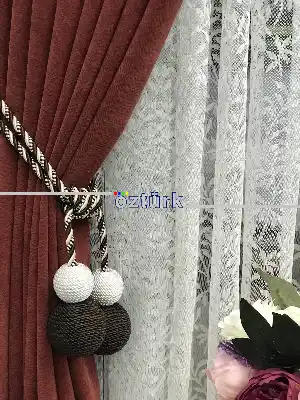 Trend İki Top Kordon Sarma Fon Bağı - Braçol %100 Elde Üretim- Krem-acı Kahve