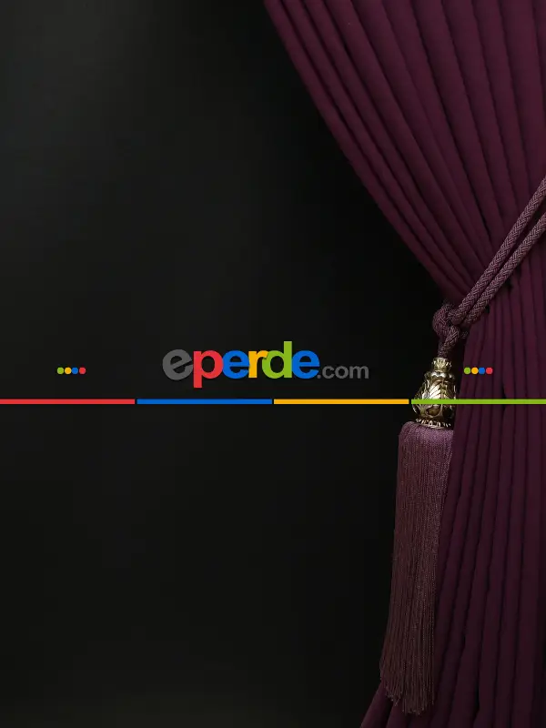 Düz Renk Dökümlü Fon Perde (150)- Mor