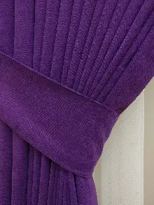 Mor Renk Düz Sade Fon Perde ( Dökümlü Fon )- Mor