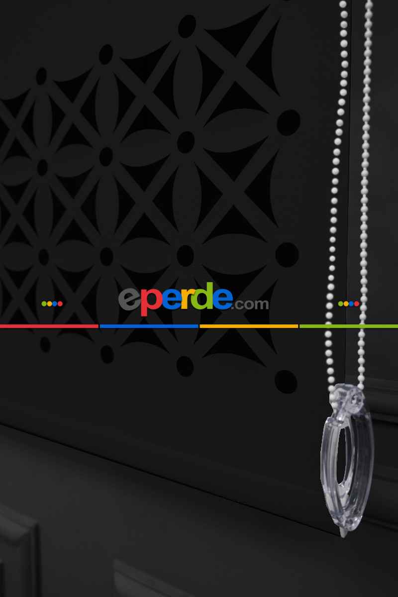 Siyah Renk Lazer Kesim Mat Stor Perde (ister Düz - İster Lazer Kesimli Satın Alın)