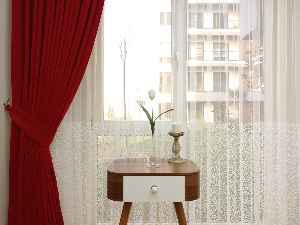 Koyu Kırmızı Düz Fon Perde ( En 150cm Dökümlü Fon )- Kırmızı