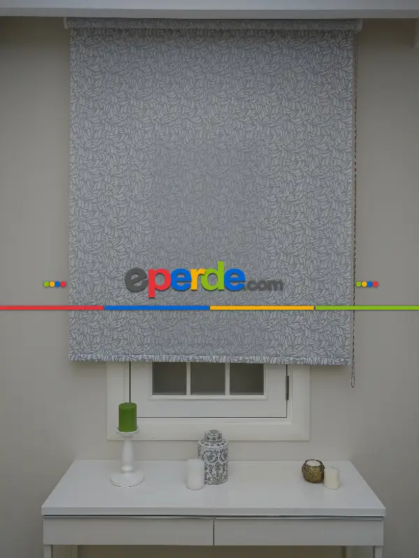 Salon Stor - Kendinden Desenli Stor Perde Gri- Gri-füme-antrasit-beyaz- Çok Renkli 2