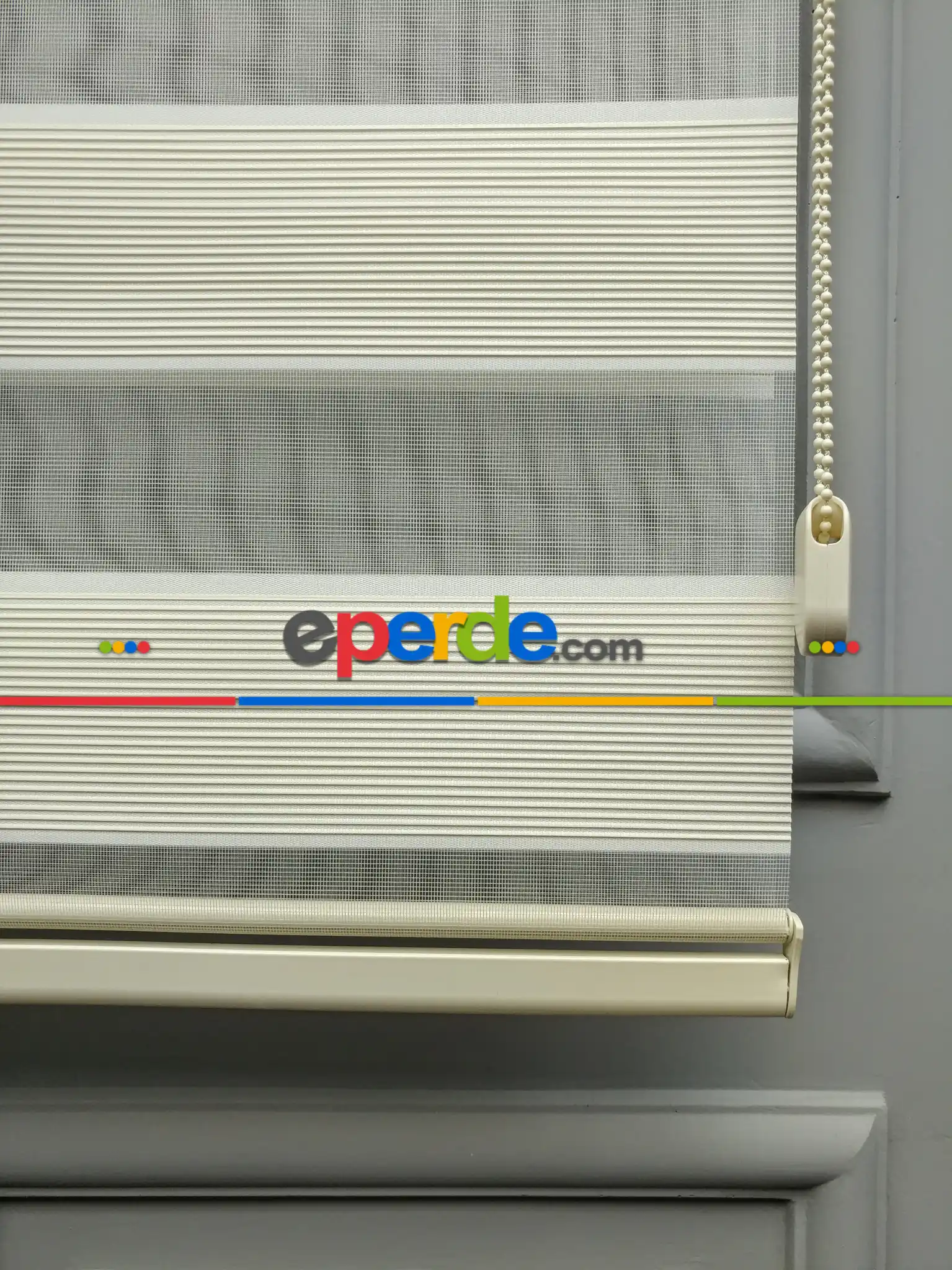 2025 Sezonu - Zebra Perde - Micro Plise Zebra Perde- Krem Açık