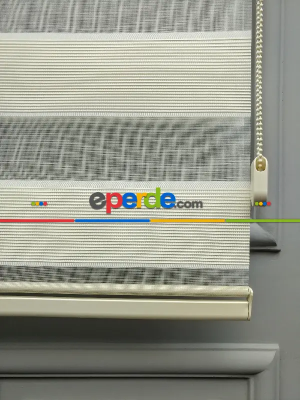 Salon Zebra Perde - 2021 Sezonu - Zebra Perde - Micro Plise Zebra Perde- Krem Açık