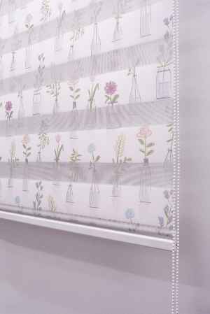 Mutfak Zebra Perde Desenli- Lila Açık Lila