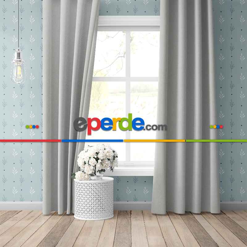 Blackout Karartma Tek Kanat Fon Perde Açık Gri