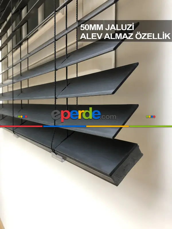 Mutfak Ahşap Jaluzi Perde- Antrasit