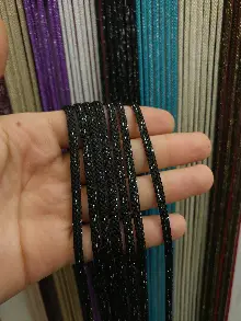 İp Perde - Siyah Jumbo Simli Zincir Serisi İp Perde- Siyah