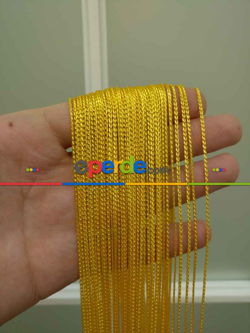 %25 İndirim..ince Zincir Serisi İp Perde (beyaz, Krem, Gri, Kırmızı, Bordo, Siyah, Mavi, Pembe, Sarı)- Sarı