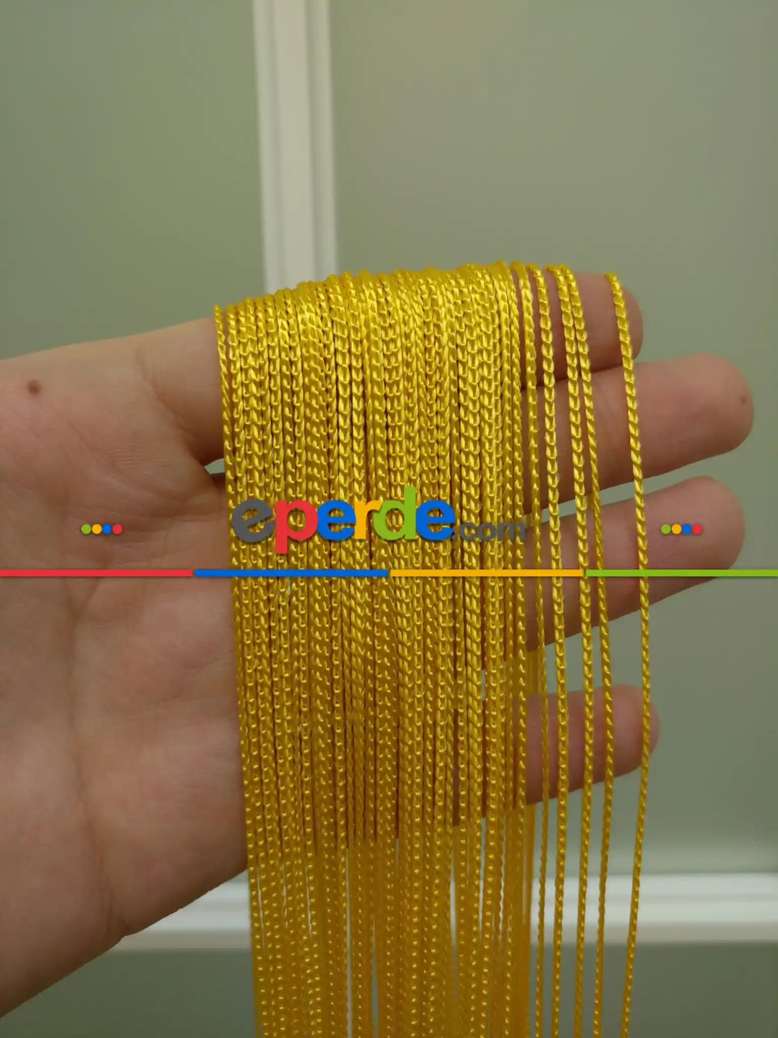 %25 İndirim..ince Zincir Serisi İp Perde (beyaz, Krem, Gri, Kırmızı, Bordo, Siyah, Mavi, Pembe, Sarı)- Sarı