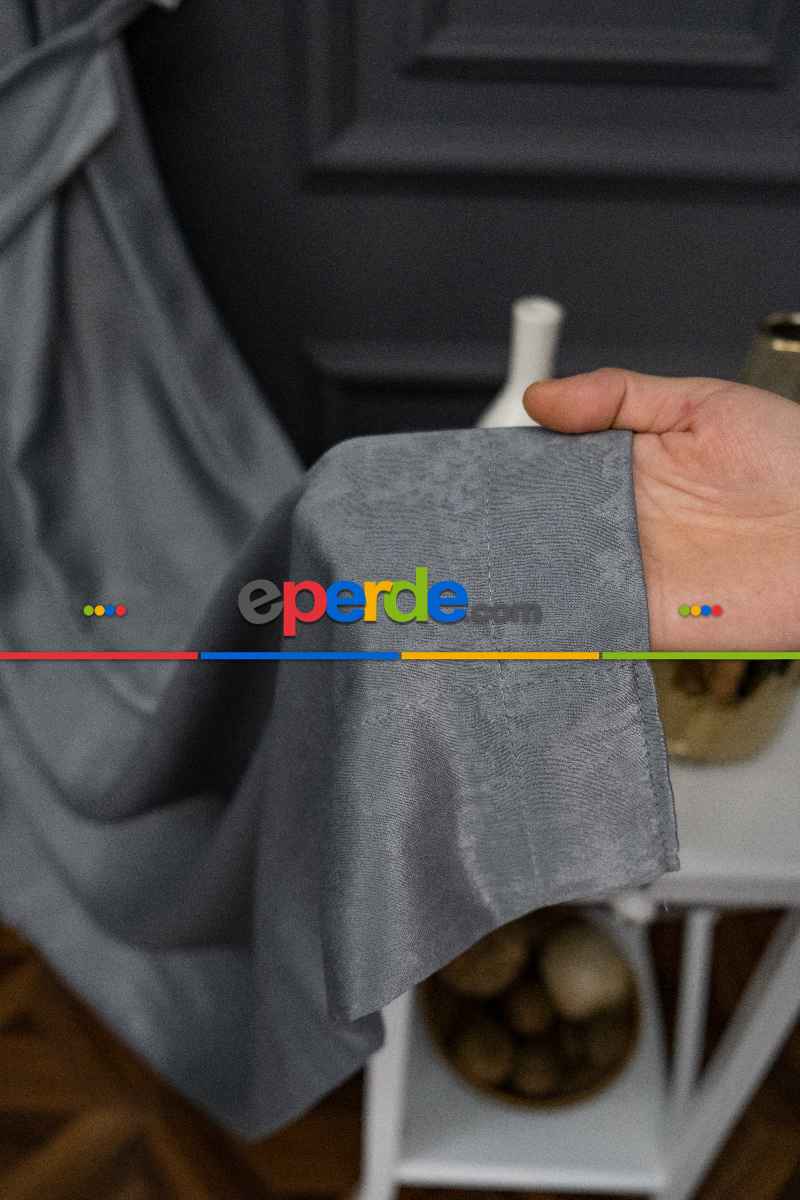 Soft Gri Yumuşak Dökümlü Fon Perde (180)- Gri-füme-antrasit