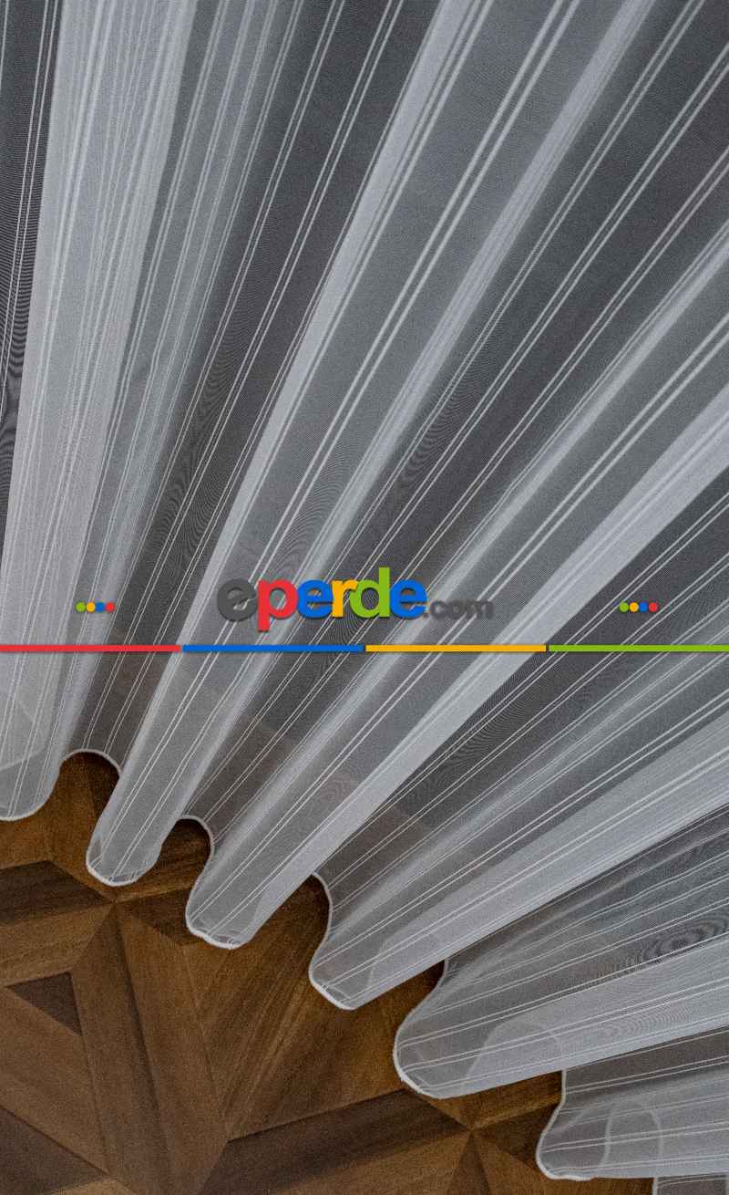 Brillant Gümüş Sim Çizgi Armür Tül Çizgili Tül