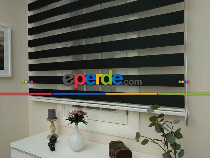 Zebra Perde - Düz Zebra Zebra ( Eco Serisi )- Siyah