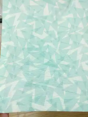 Geometrik Desenli Fon Perde ( Leke Tutmaz )- Su Yeşili