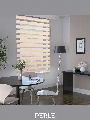 Perle Sahra Beji Renk Bambu Stor Zebra Perde Yüksek Kalite Alüminyum Kasa Soft Bamboo