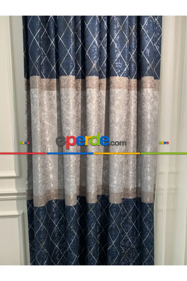 Yatak Odası - Brillant Fon Perde Yeni Moda Tasarım Renk Kanat Yan Perdeler Salon Misafir Odası Perde