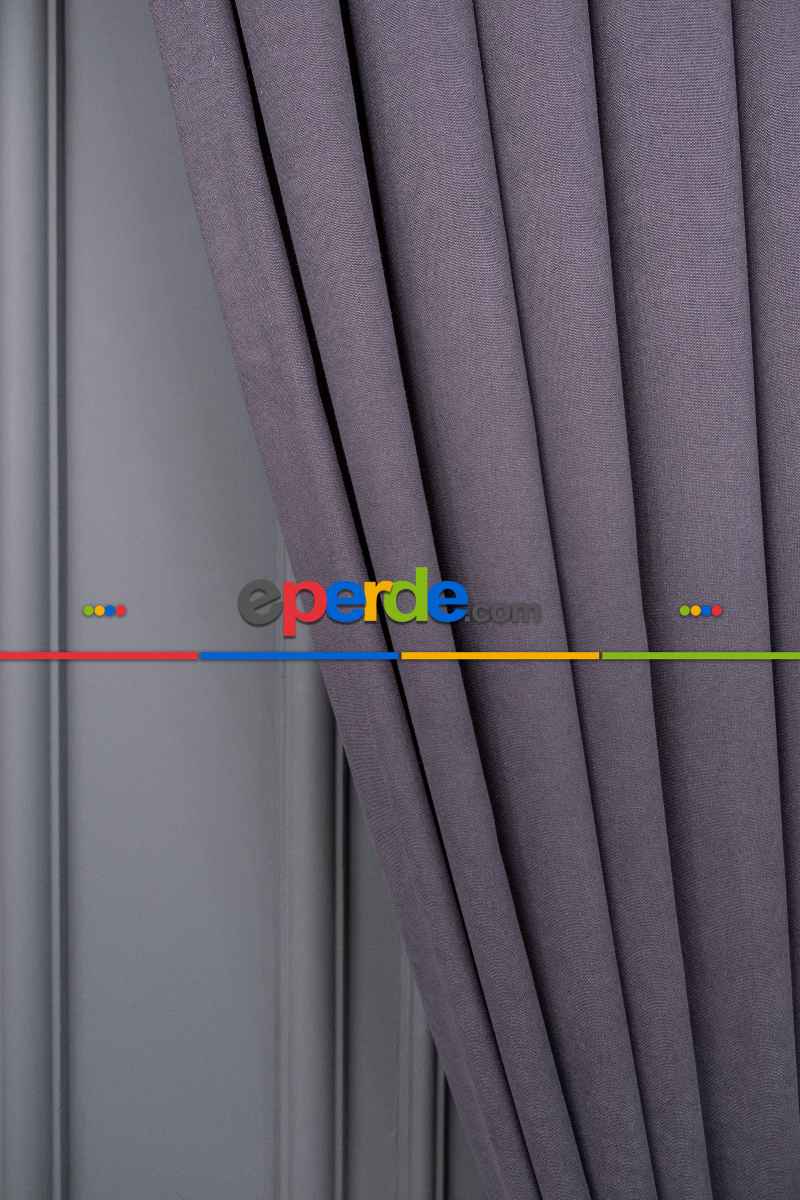 Atirasit Gri Düz Fon Perde Dökümlü Fon Perde