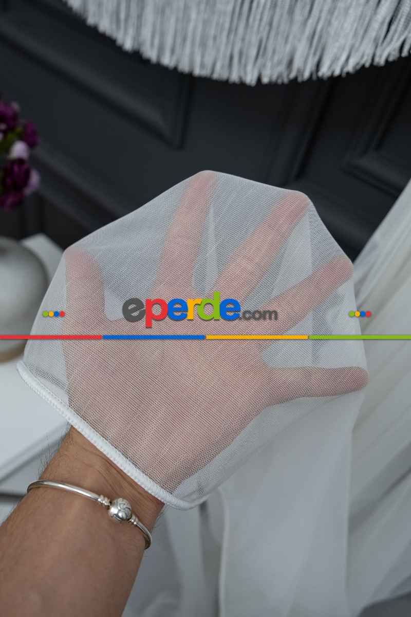 Salon Tül - Hafif Keten Yalancı Kruvaze - Tülden Fon - Halat İle Yana Toplamalı Tül - Kordon Toplama Tül - Çift Veya Tek Kanat - Aksesuar İlave Ücretlidir - Kurşunlu Tül