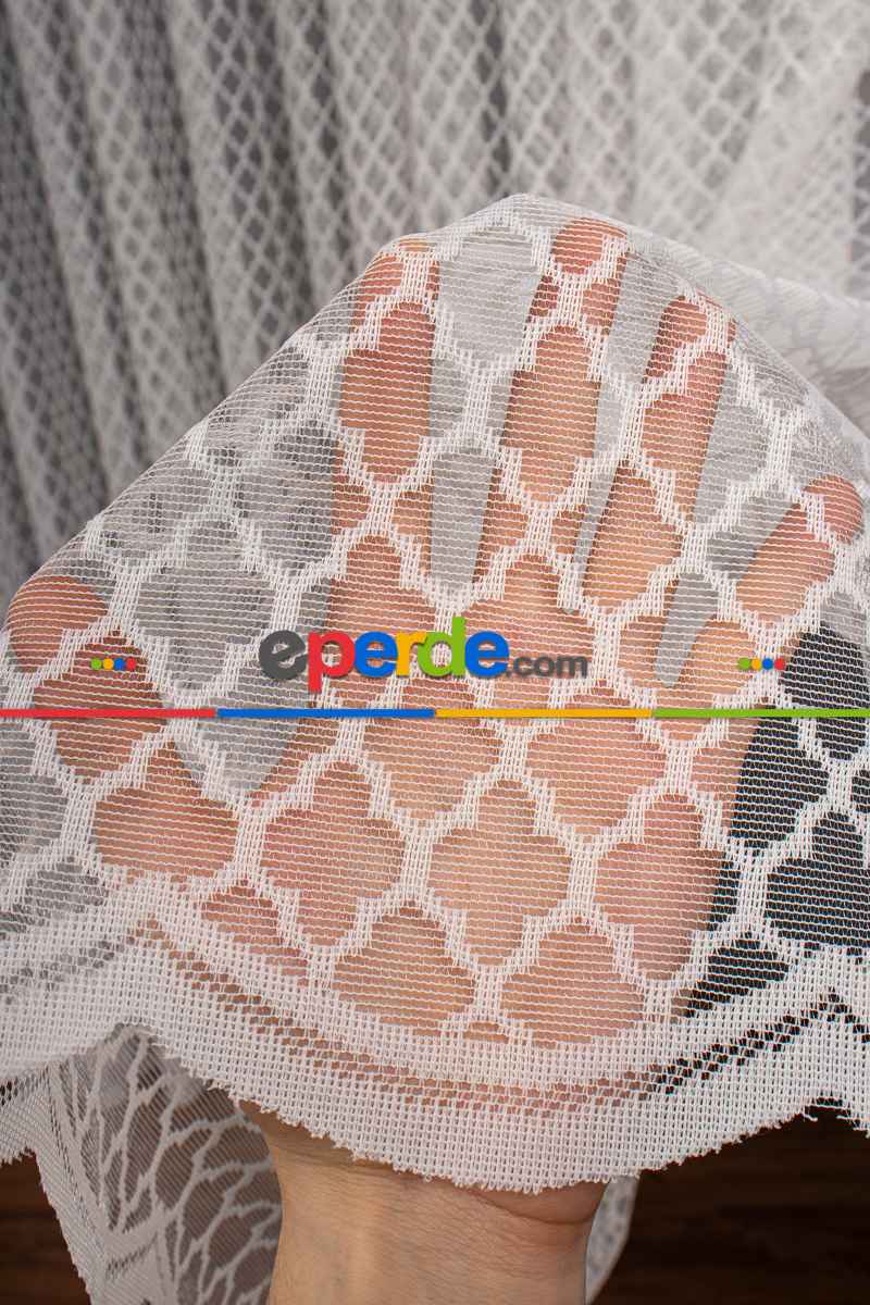 Geometrik Desen Örme Tül Perde 1133