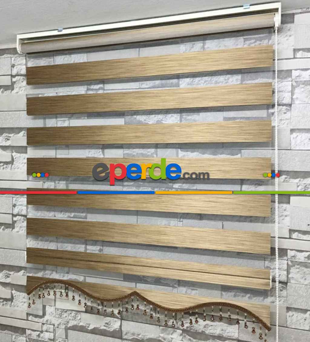 %25 İndirimli!!! Zebra Perde Kahverengi Bambu- Kahverengi-Kahve