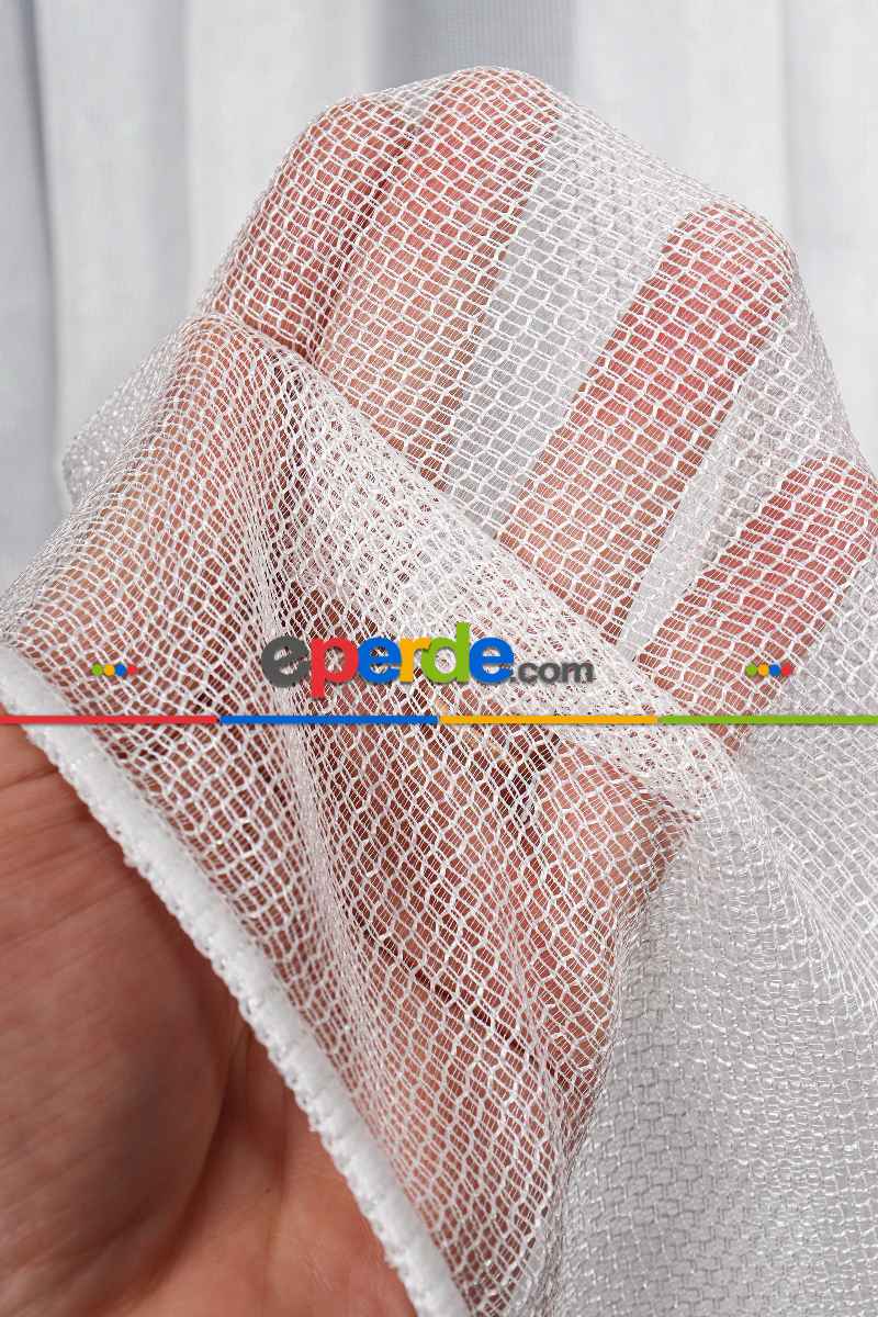 Salon Tül Modelleri - Smooty Örgü Düz Tül Perde Ütü İstemez