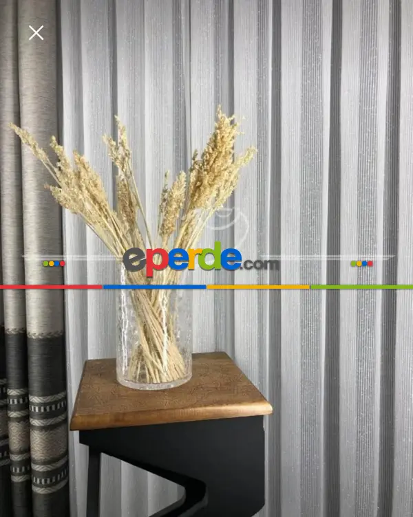 Salon - Brillant Düz Simli Lüx Tül Perde