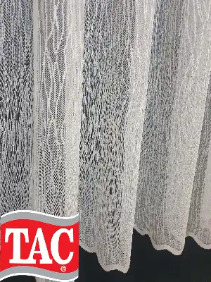 Mutfak - Taç Dalga Desen Model Tasarım Ekru Renk Spor Tül Perde- Beyaz-ekru