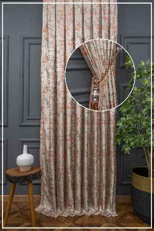 Salon Fon - Desenli Jakar Fon Perde En 150 Cm