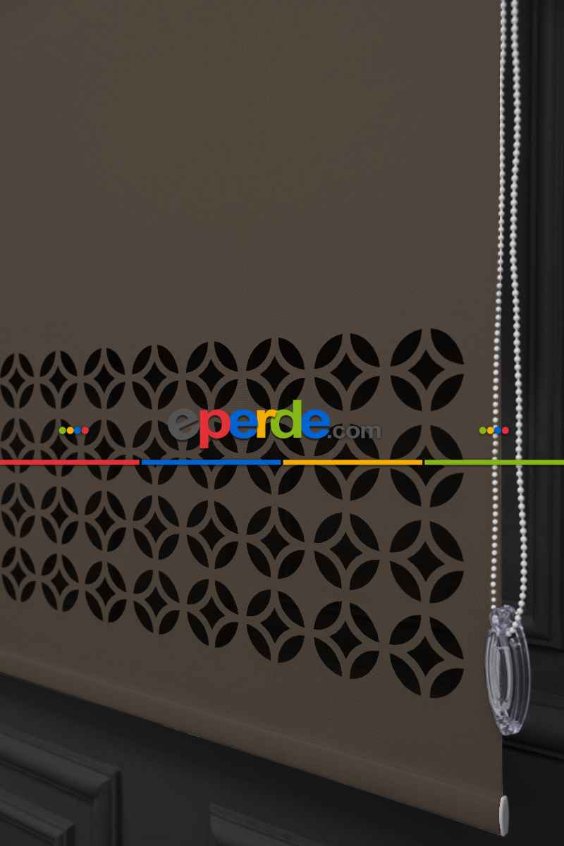 Kahverengi Lazer Kesim Mat Stor Perde (ister Düz - İster Lazer Kesimli Satın Alın)