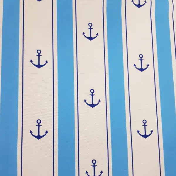 Bebek Odası Fon Perde - Çapa Desenli Fon Perde Evm560 Kumaşı Kalındır Duck Bezi Değildir- Mavi