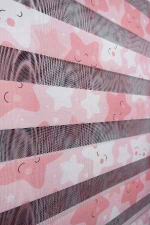 Trend Bebek - Çocuk - Genç Odası Zebra Perde Modelleri 2021- Pembe Açık-pembe Koyu-ekru